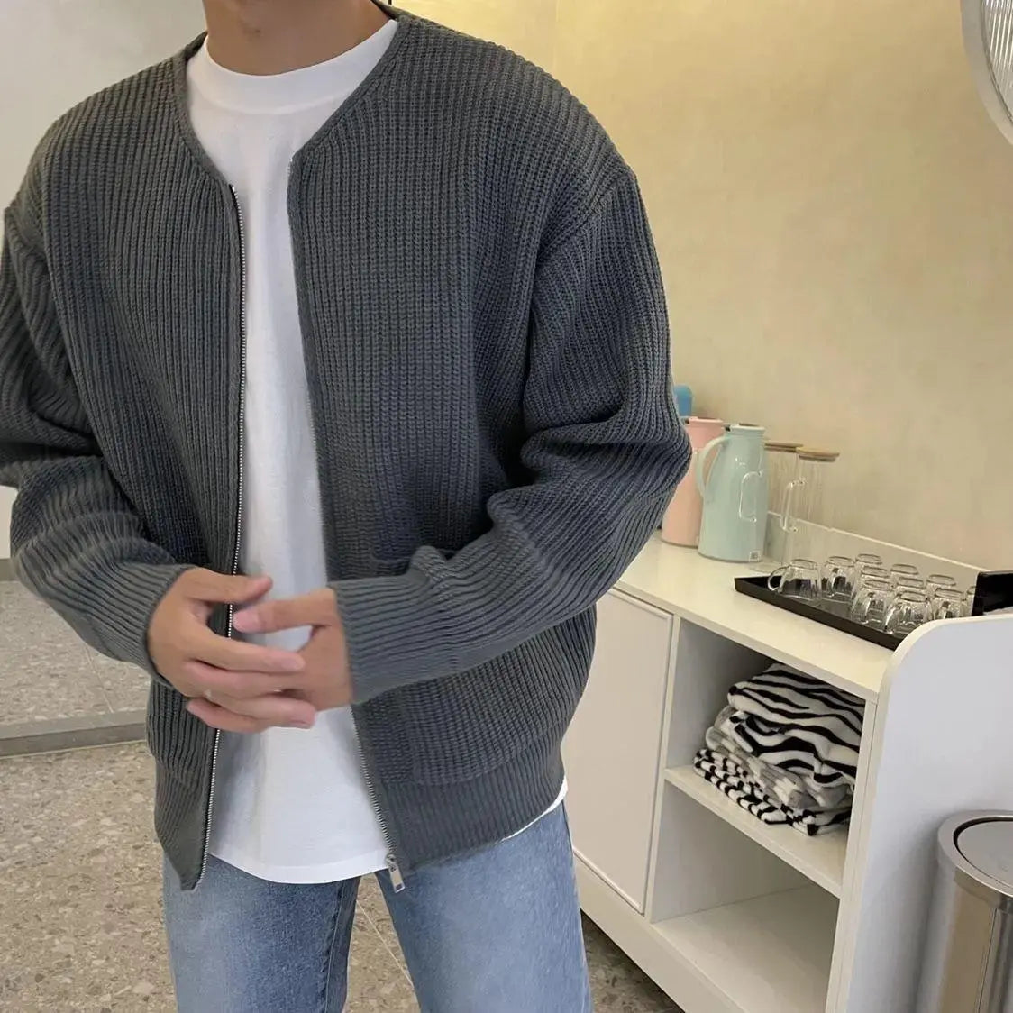 Leo | Men’s Knit Cardigan – Modern Fit with Cozy Texture for All-Season Style
