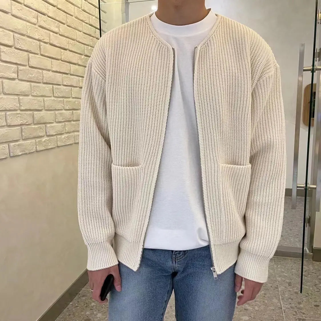 Leo | Men’s Knit Cardigan – Modern Fit with Cozy Texture for All-Season Style