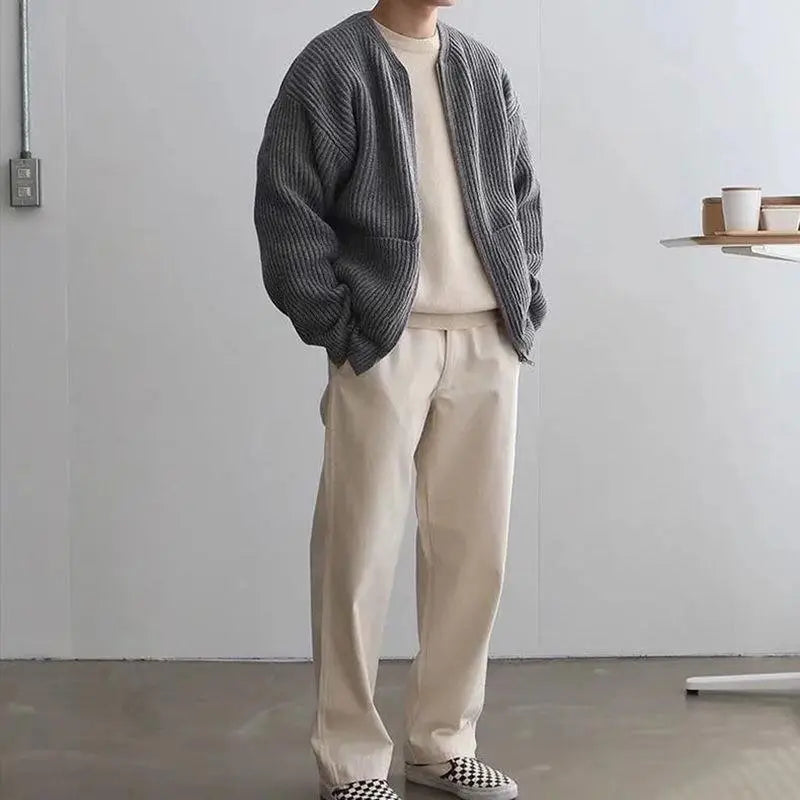 Leo | Men’s Knit Cardigan – Modern Fit with Cozy Texture for All-Season Style