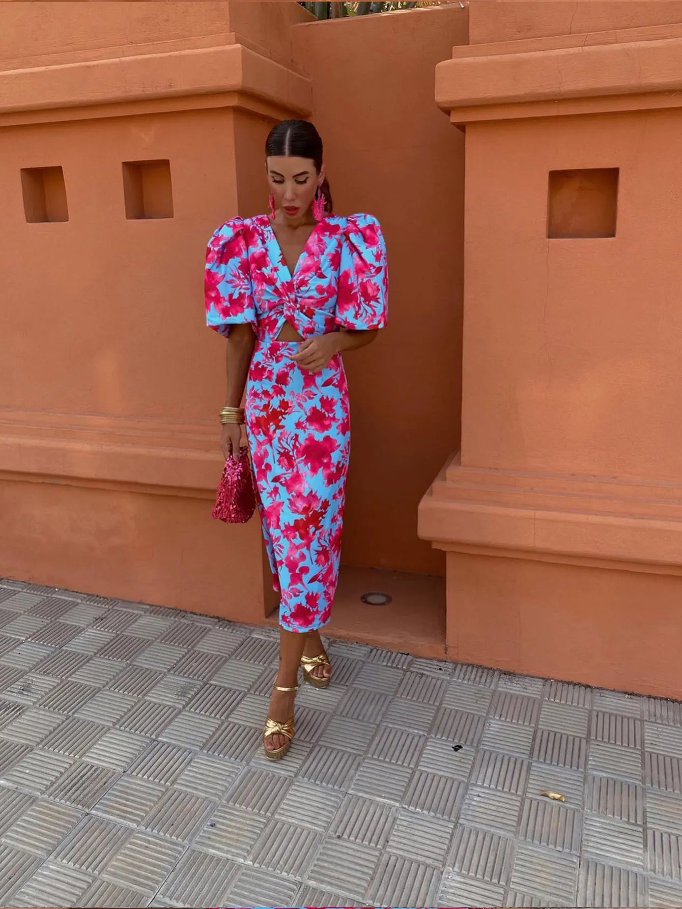 Marisol | Women’s Pleated Sleeve Dress – Vibrant, Flattering & Elegant for Every Occasion