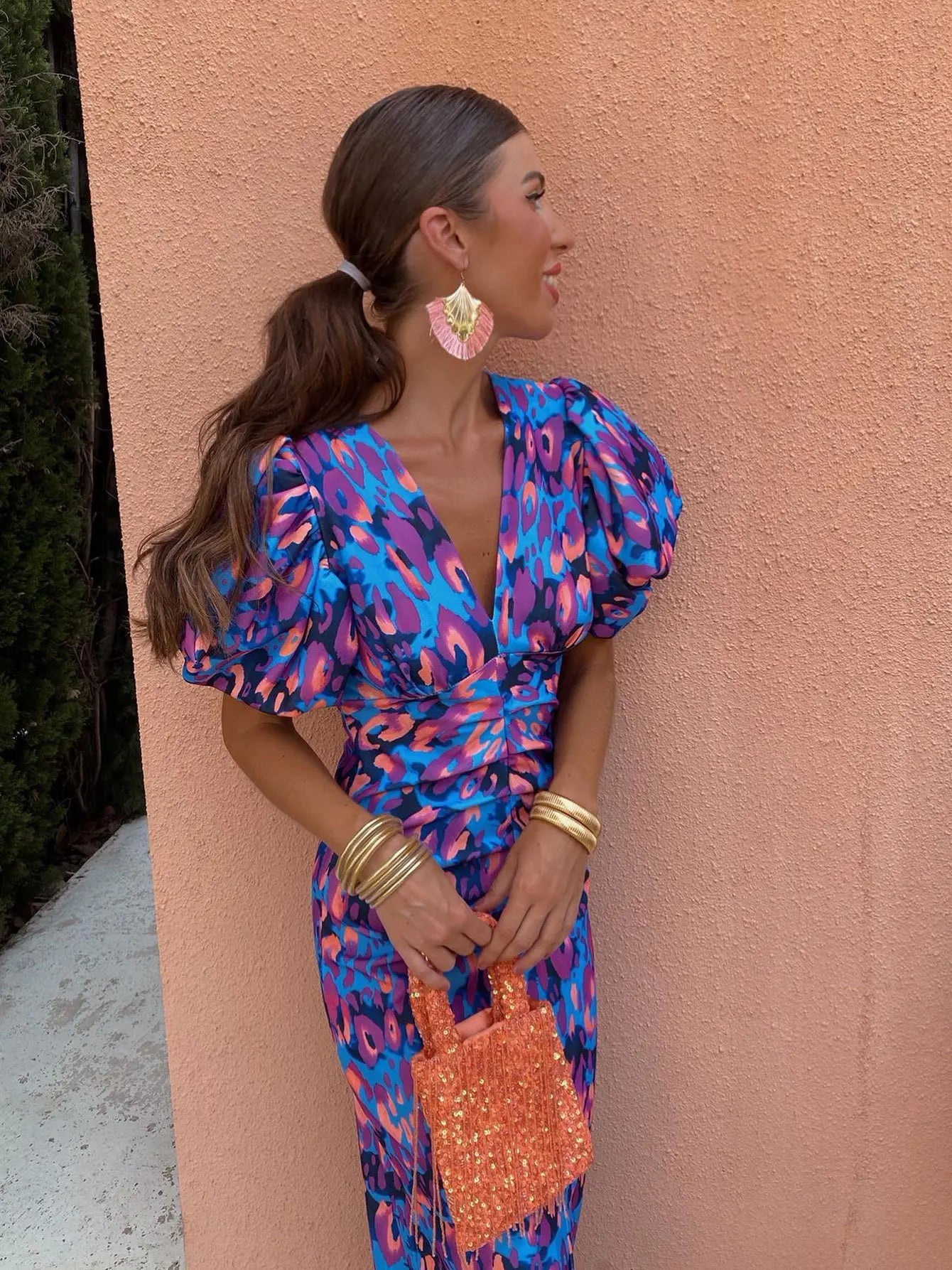 Marisol | Women’s Pleated Sleeve Dress – Vibrant, Flattering & Elegant for Every Occasion