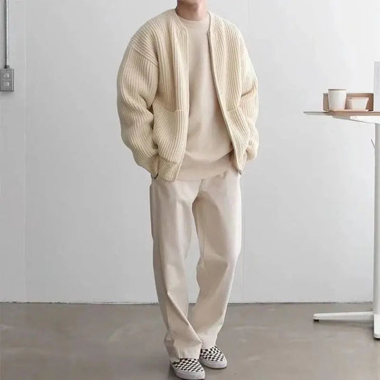 Leo | Men’s Knit Cardigan – Modern Fit with Cozy Texture for All-Season Style